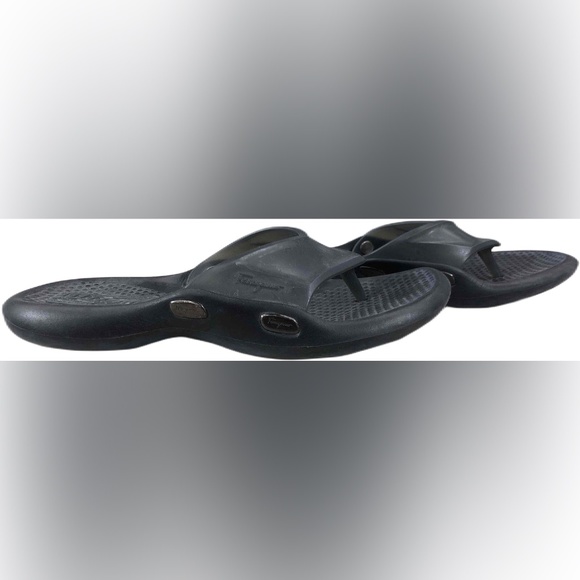 Salvatore Ferragamo Mens Black Slip On Open Toe Flip Flop Sandals Size 7